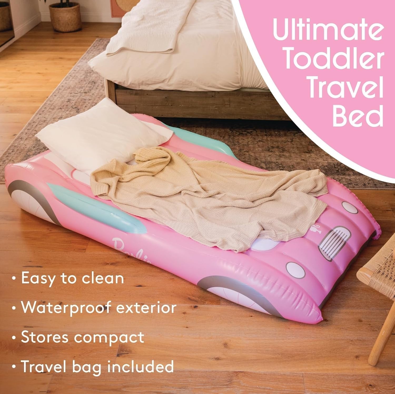 Kids Travel Cot with Inflatable Mattress – Sleepovers, Portable & Cozy