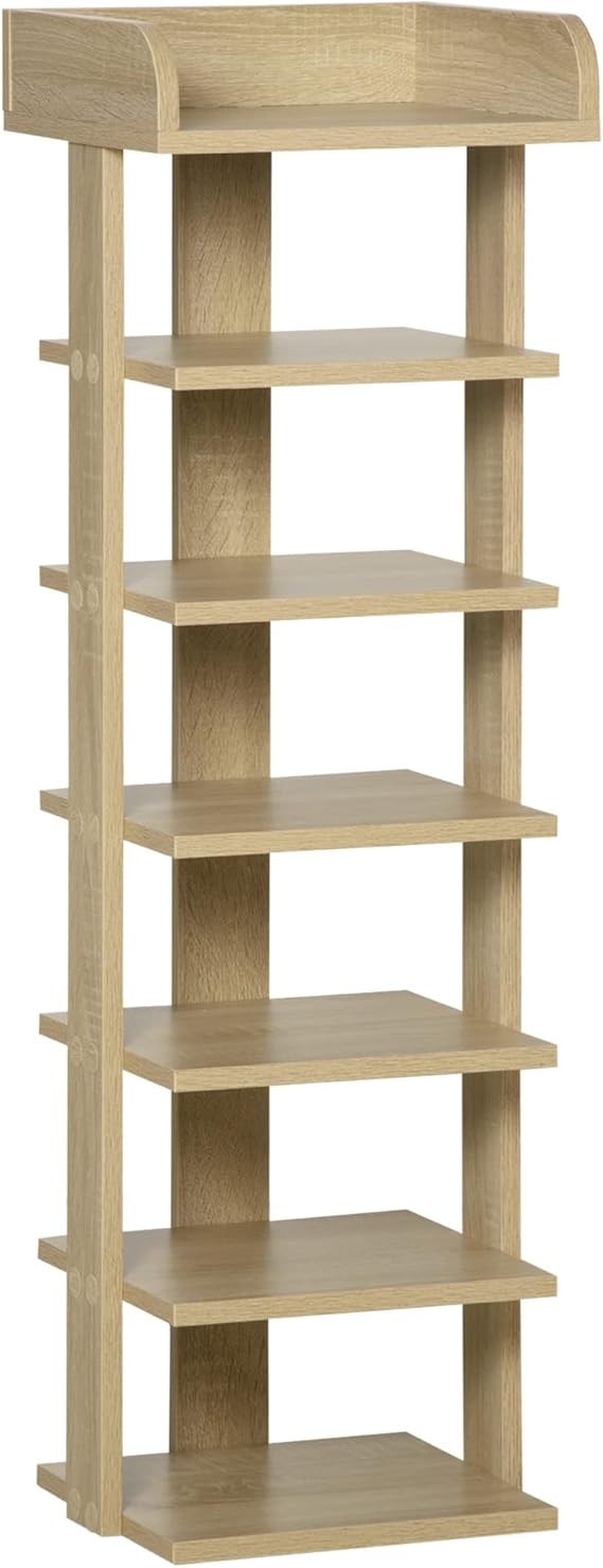 7-Tier Shoe Rack Organizer – Space-Saving Wooden Shelf for Entryway, Bedroom