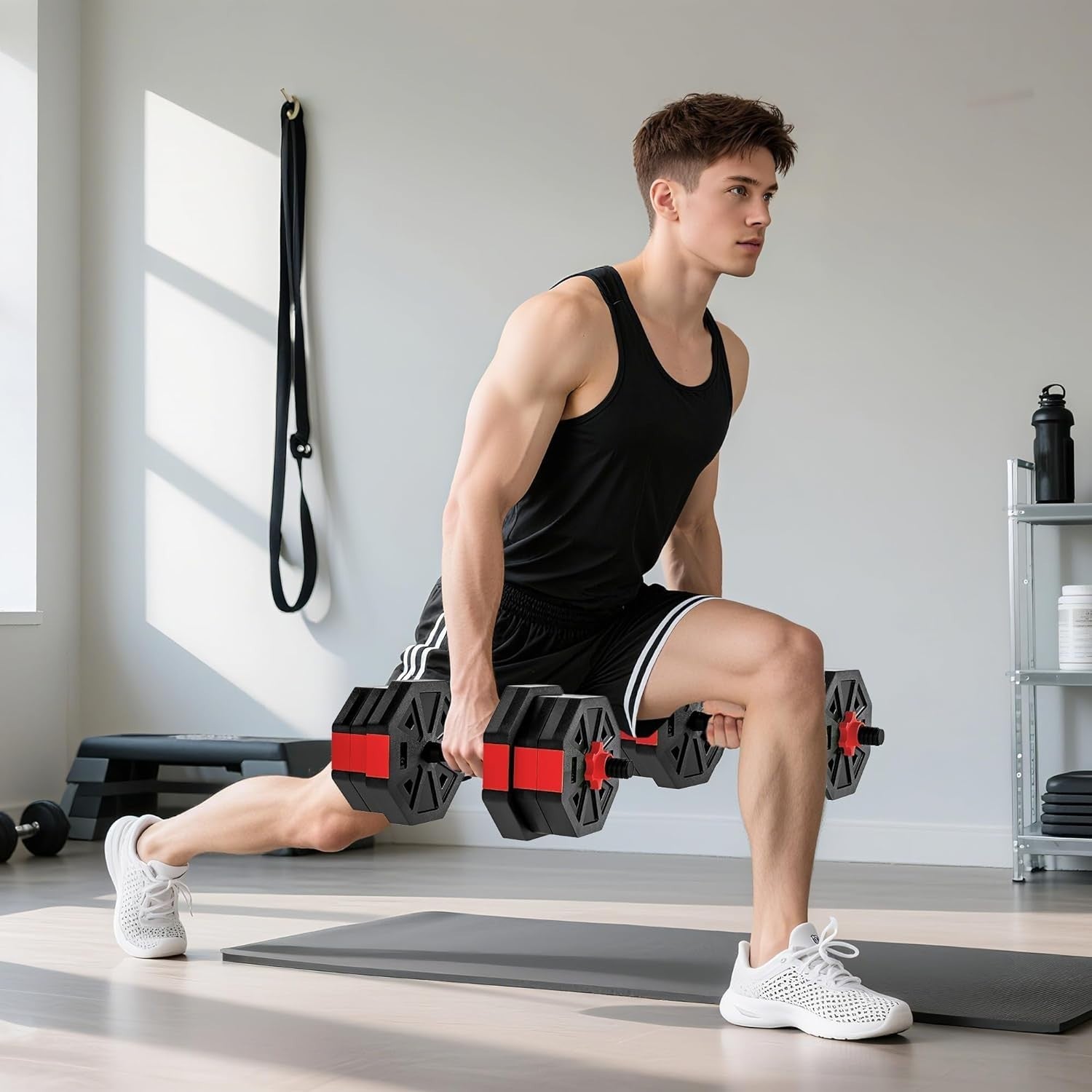 Multi-Function 6-in-1 Home Gym Weight Set 20KG Adjustable Free Weights