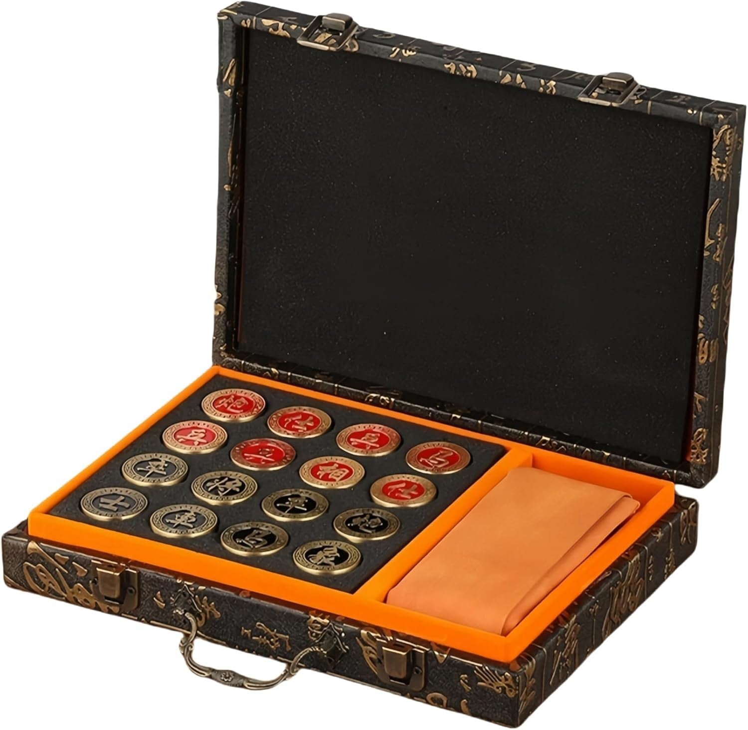 Brass Xiangqi Chess Set Feng Shui Decor Luxury Chinese Strategy Game