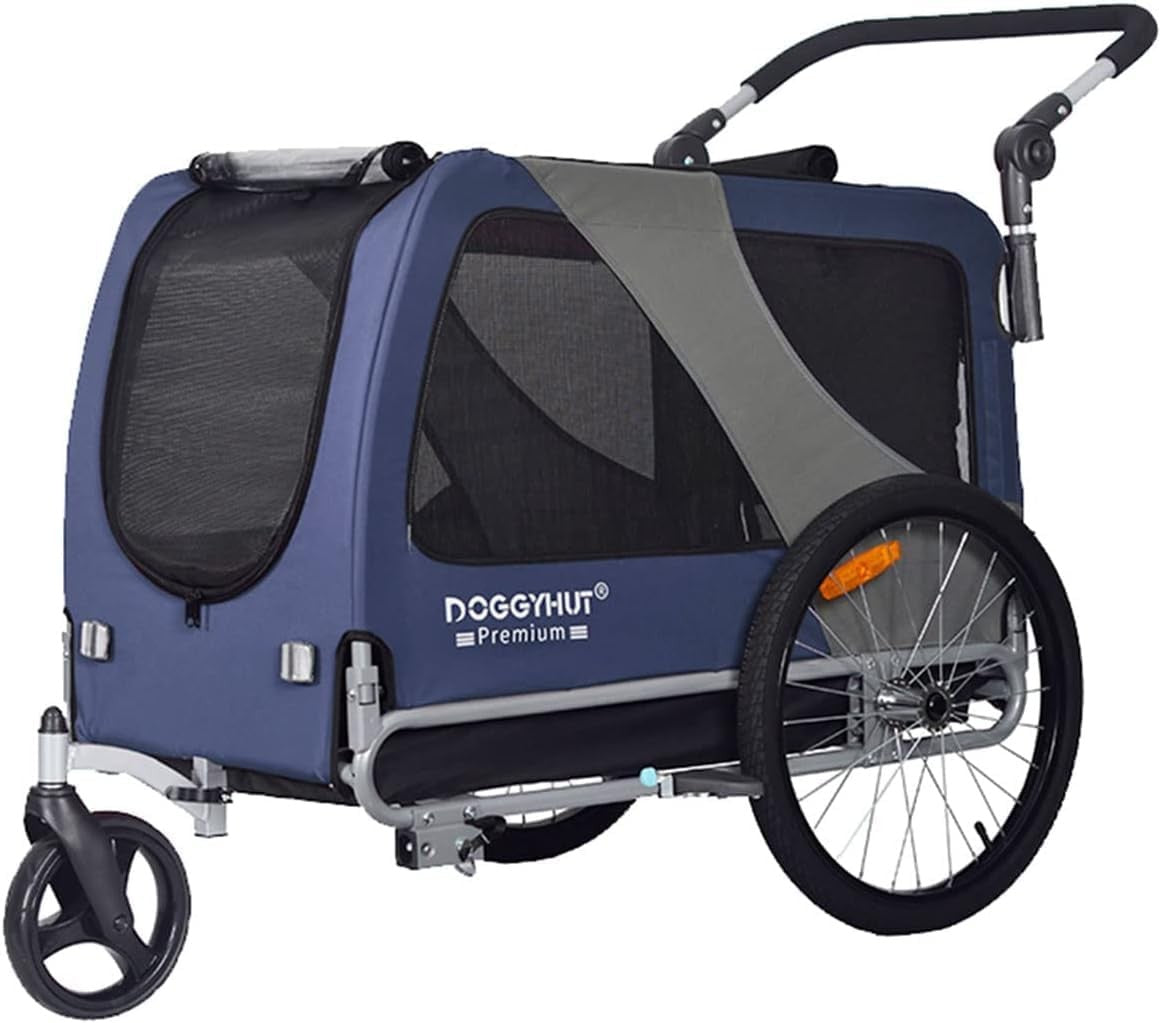 XL Dog Bike Trailer Stroller 45kg Heavy Duty Blue Black Pet Carrier