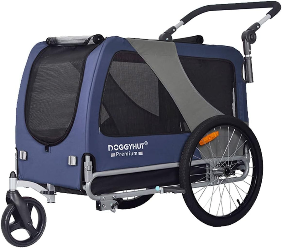 XL Dog Bike Trailer Stroller 45kg Heavy Duty Blue Black Pet Carrier