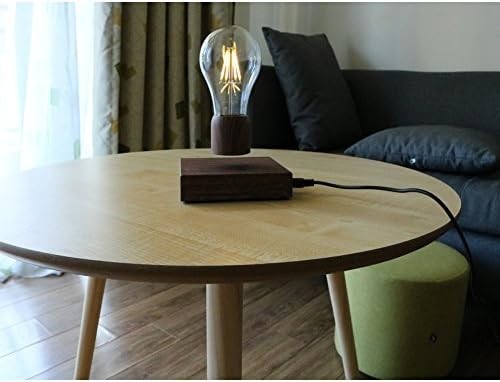 Polished Wooden Magnetic Levitating LED Bulb Desk Lamp Floating Light
