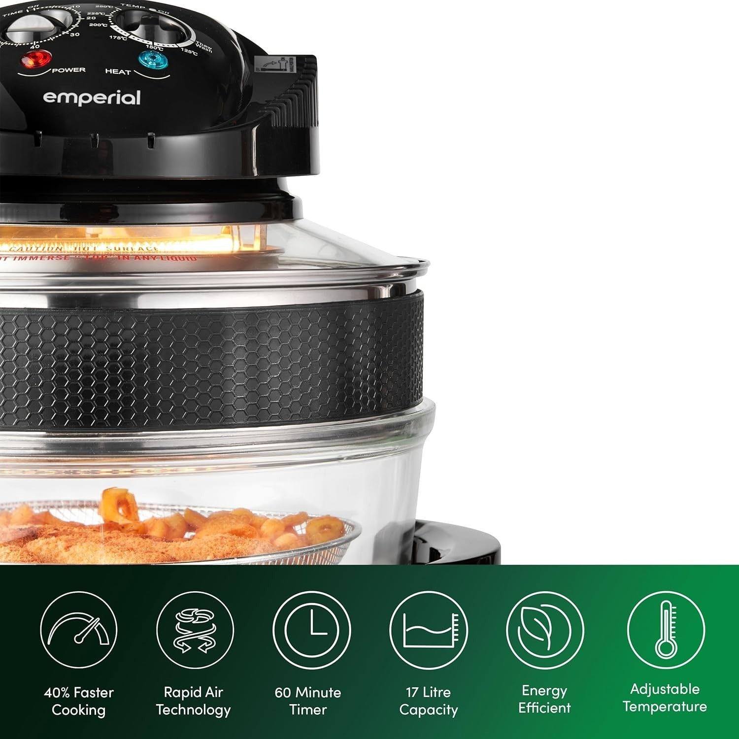 Halogen Convection Air Fryer Oven 17L | Rapid Cook, Self-Clean, Timer