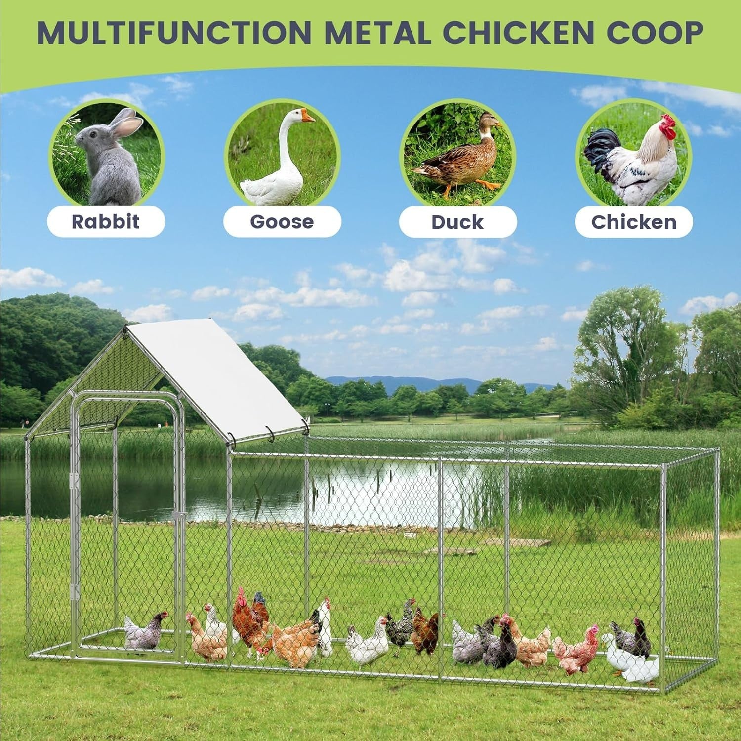 3m Walk In Chicken Run Metal Coop Waterproof UV Cover