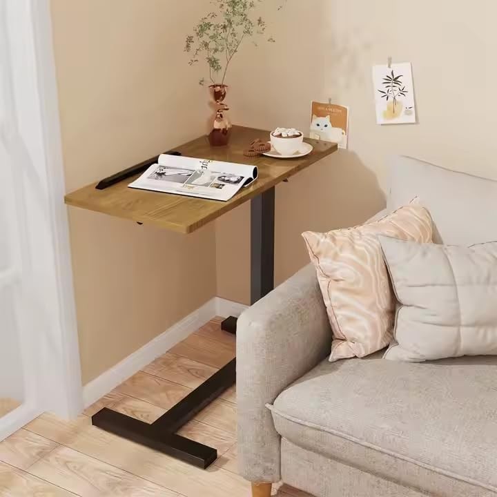 Adjustable Overbed Laptop Desk C Shaped Sofa Table Height Adjustable Black