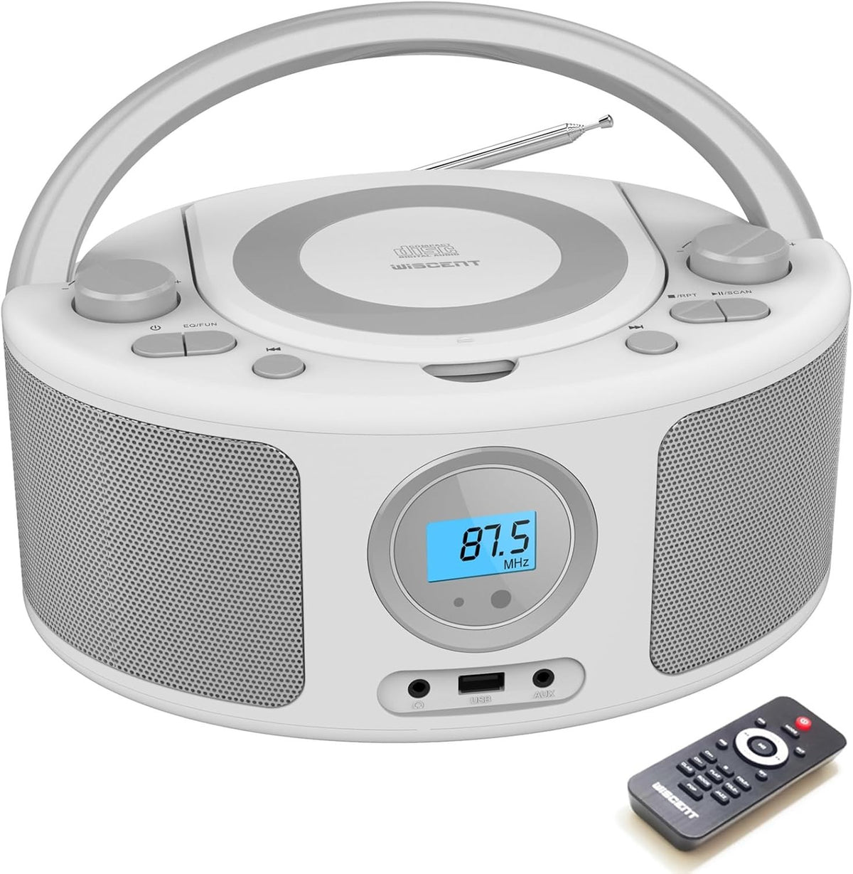 Portable CD Player Boombox Bluetooth FM Radio USB AUX Stereo Speaker