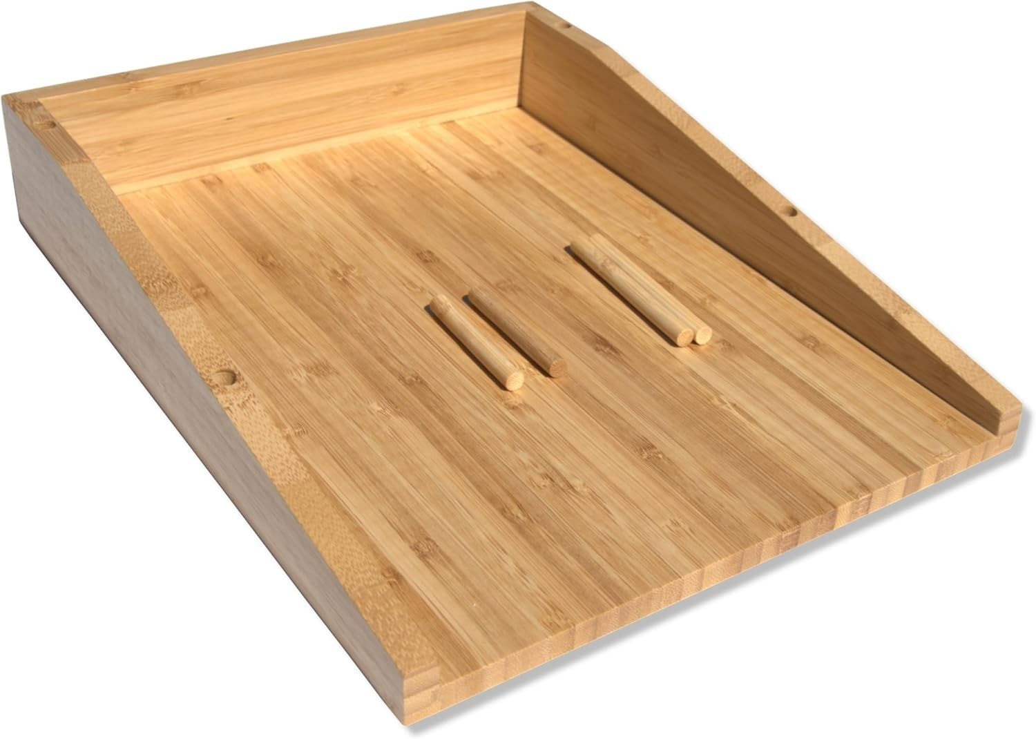 Stackable Bamboo Letter Trays with Risers | Desk File Organiser | Paper Storage