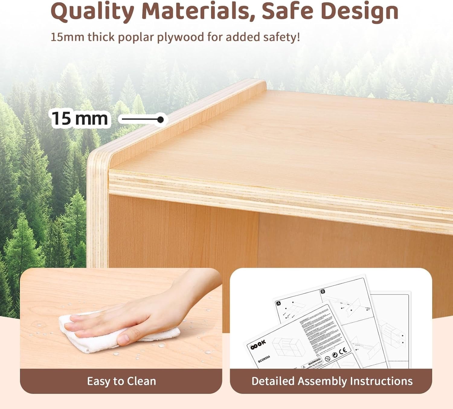 Kids Bookshelf & Toy Storage Organizer Montessori 2-Tier 5-Compartment Unit