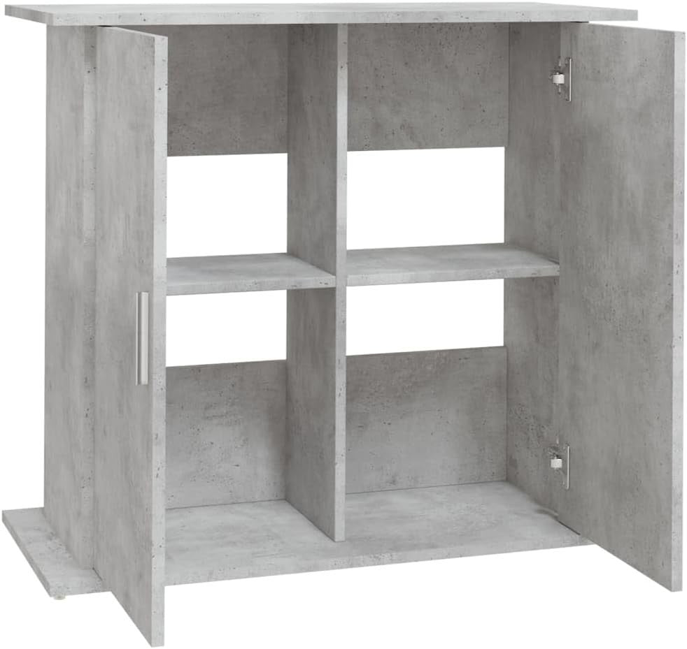 Concrete Grey Engineered Wood Aquarium Stand Secure Storage 81x36x73cm