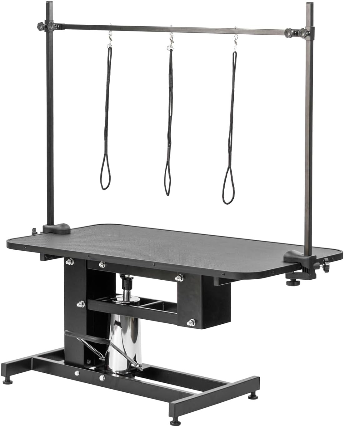 Large Hydraulic Dog Grooming Table Adjustable Height Non Slip Top H Bar