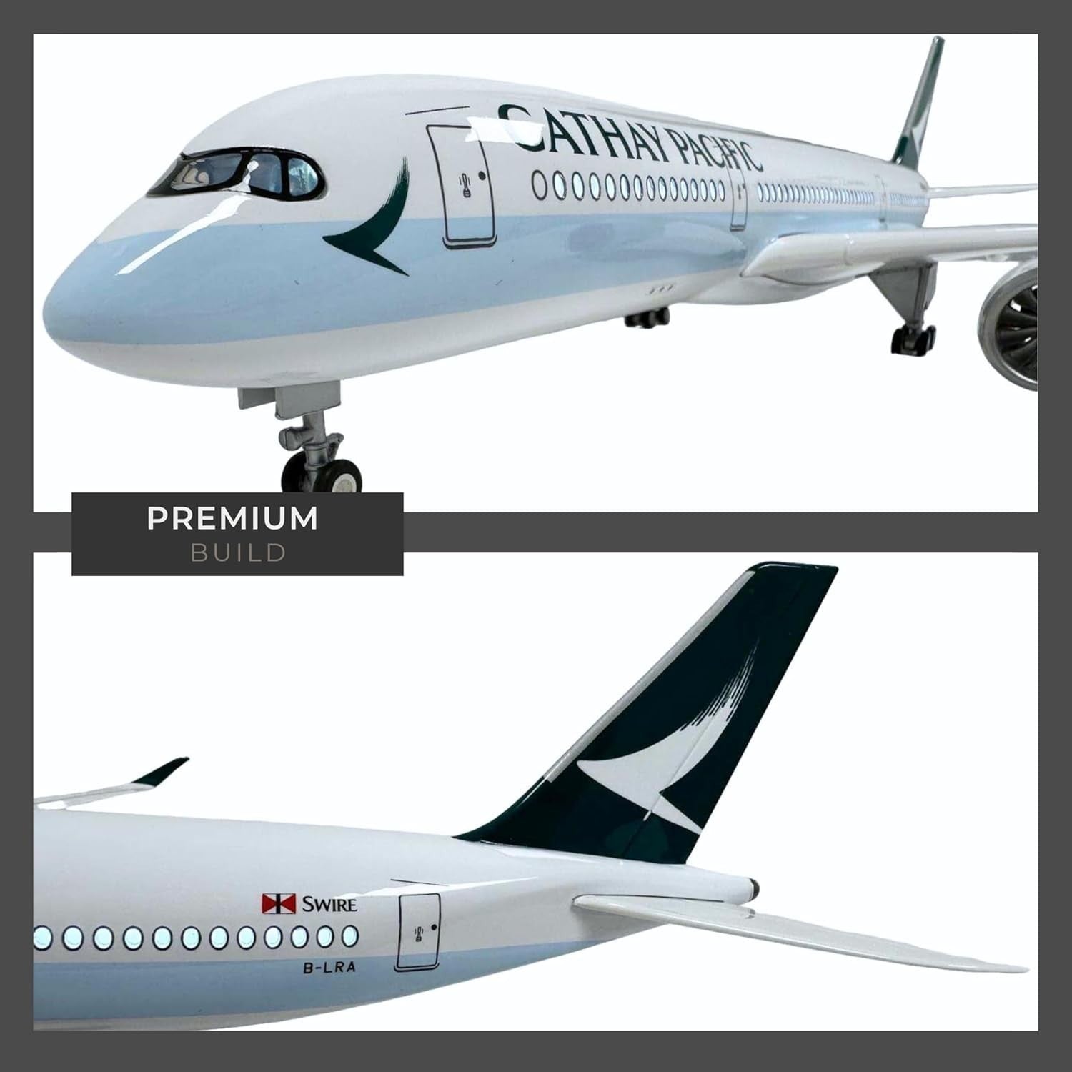 Large Scale Model Plane w/ Voice-Activated Lights & Stand | Aviation Gift