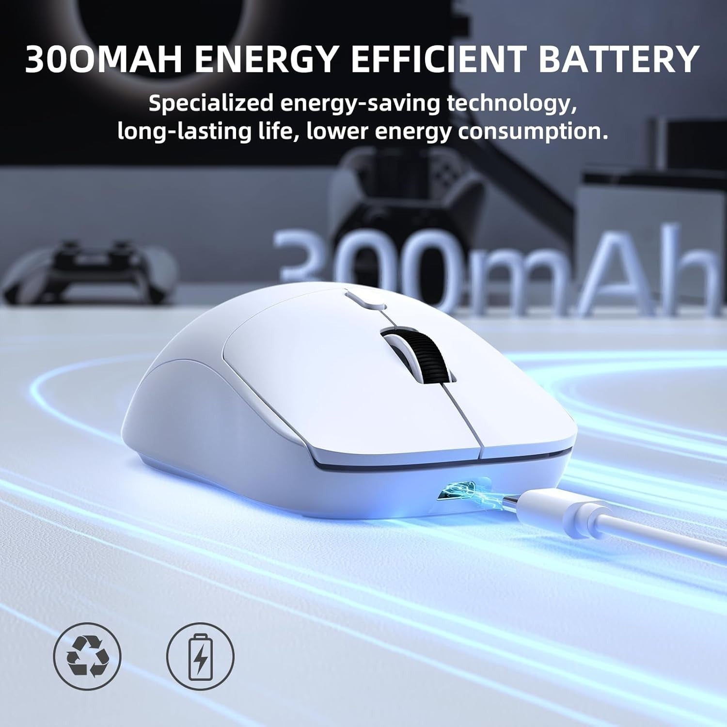 Wireless Gaming Mouse 12800 DPI 67g Ultra Lightweight BT 2.4G USB-C