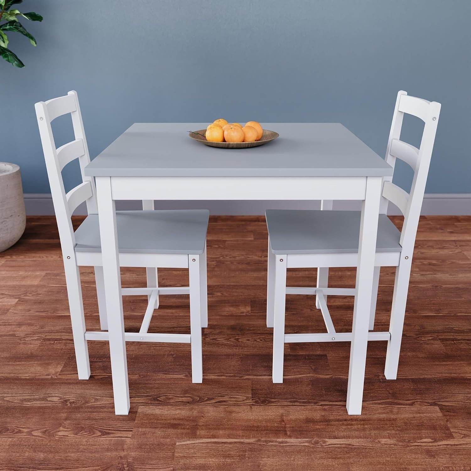 White & Grey 2 Seater Dining Table Set | Compact Kitchen Table & Chairs