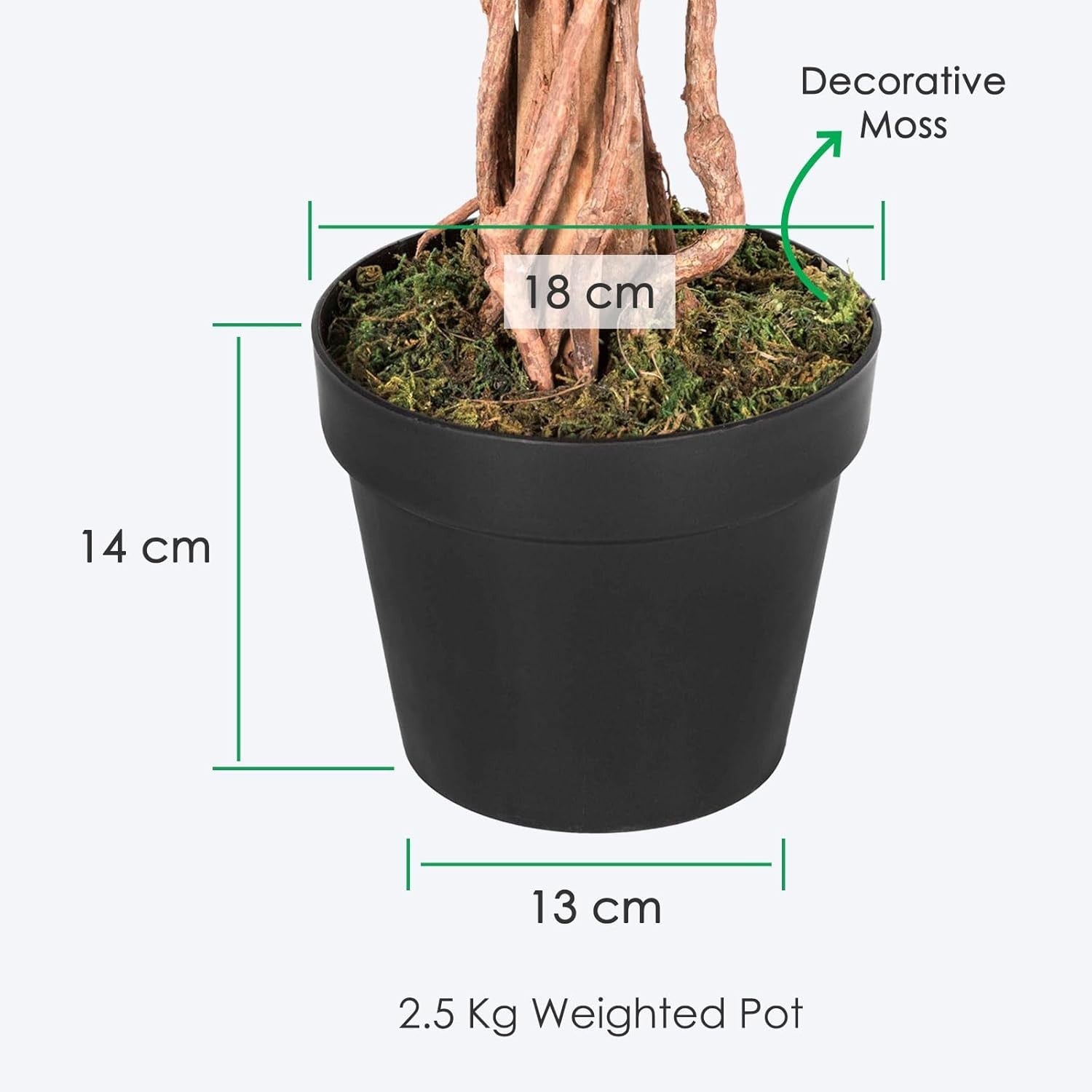4ft Artificial Ficus Tree with Real Wood Trunk Lifelike Indoor Green Plant Décor