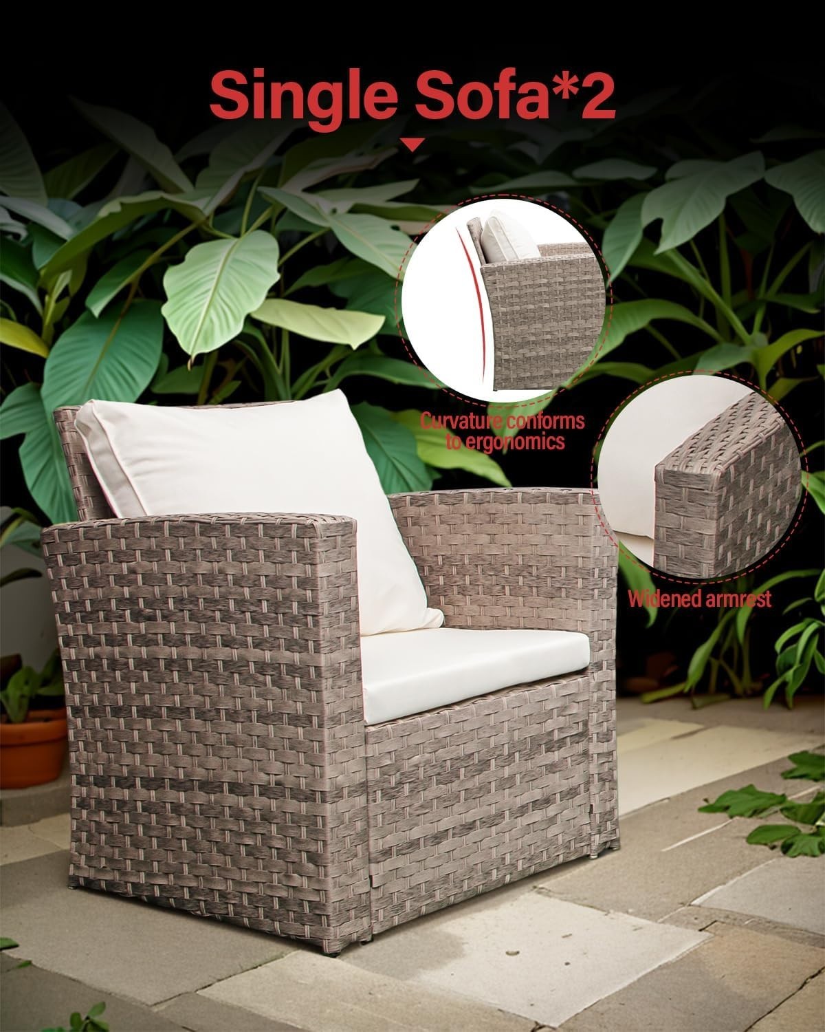 4 Seater Rattan Garden Furniture Set Outdoor Patio Sofa Table Chairs