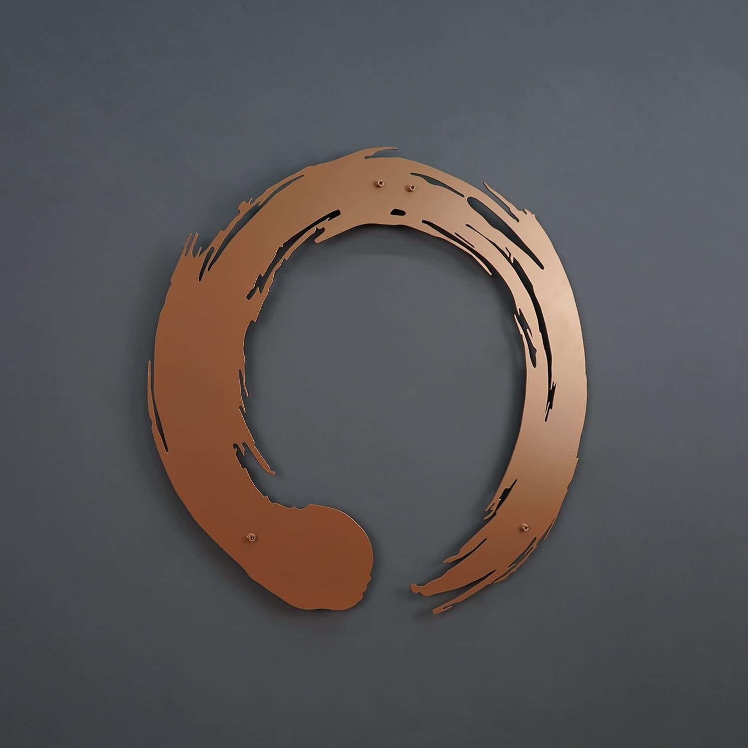 Enso Zen Circle Metal Wall Art Copper Minimalist Decor