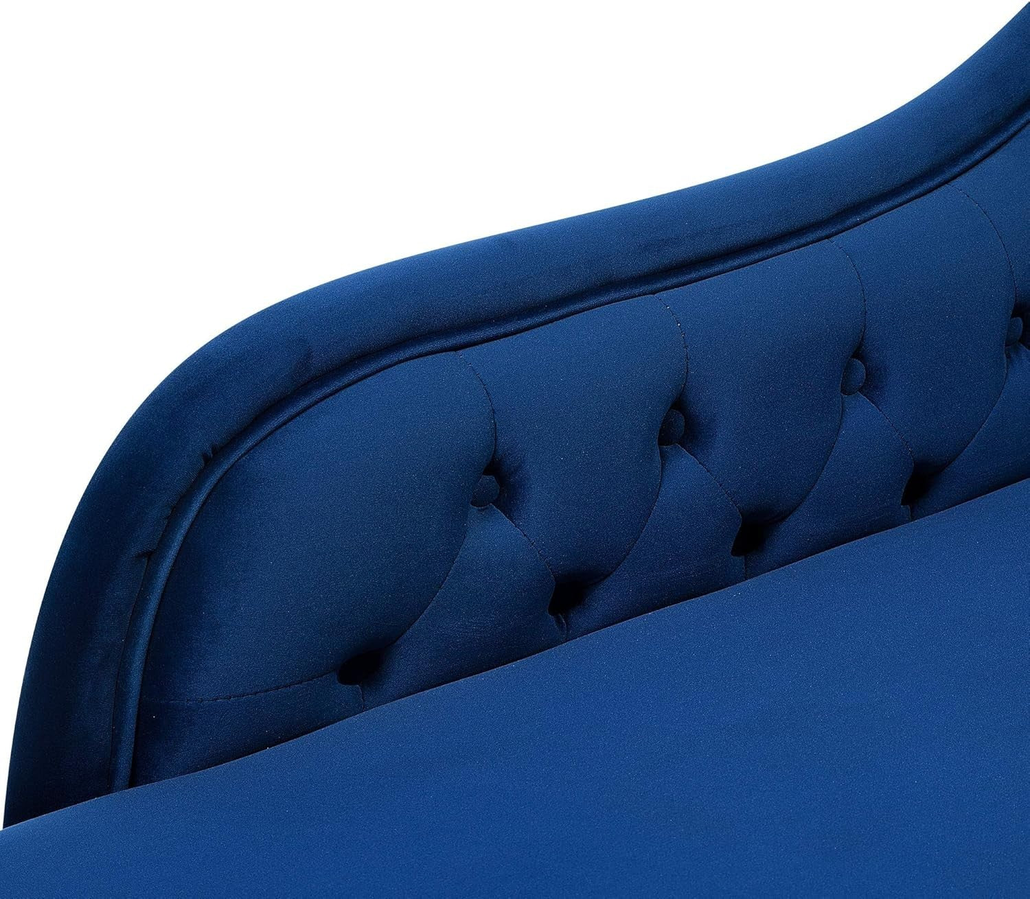 Vintage Right Hand Velvet Chaise Lounge Blue Chesterfield Sofa 180 kg Capacity
