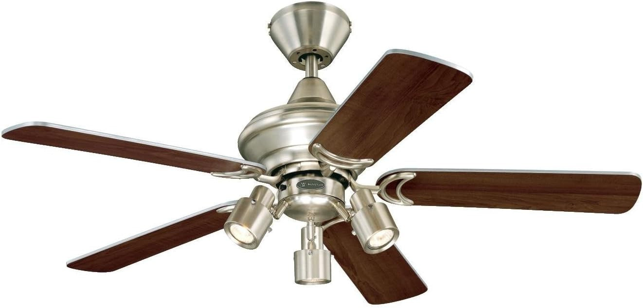 Westinghouse 105CM Kingston Ceiling Fan, Brushed Aluminum, 5 Blades, 3 Lights