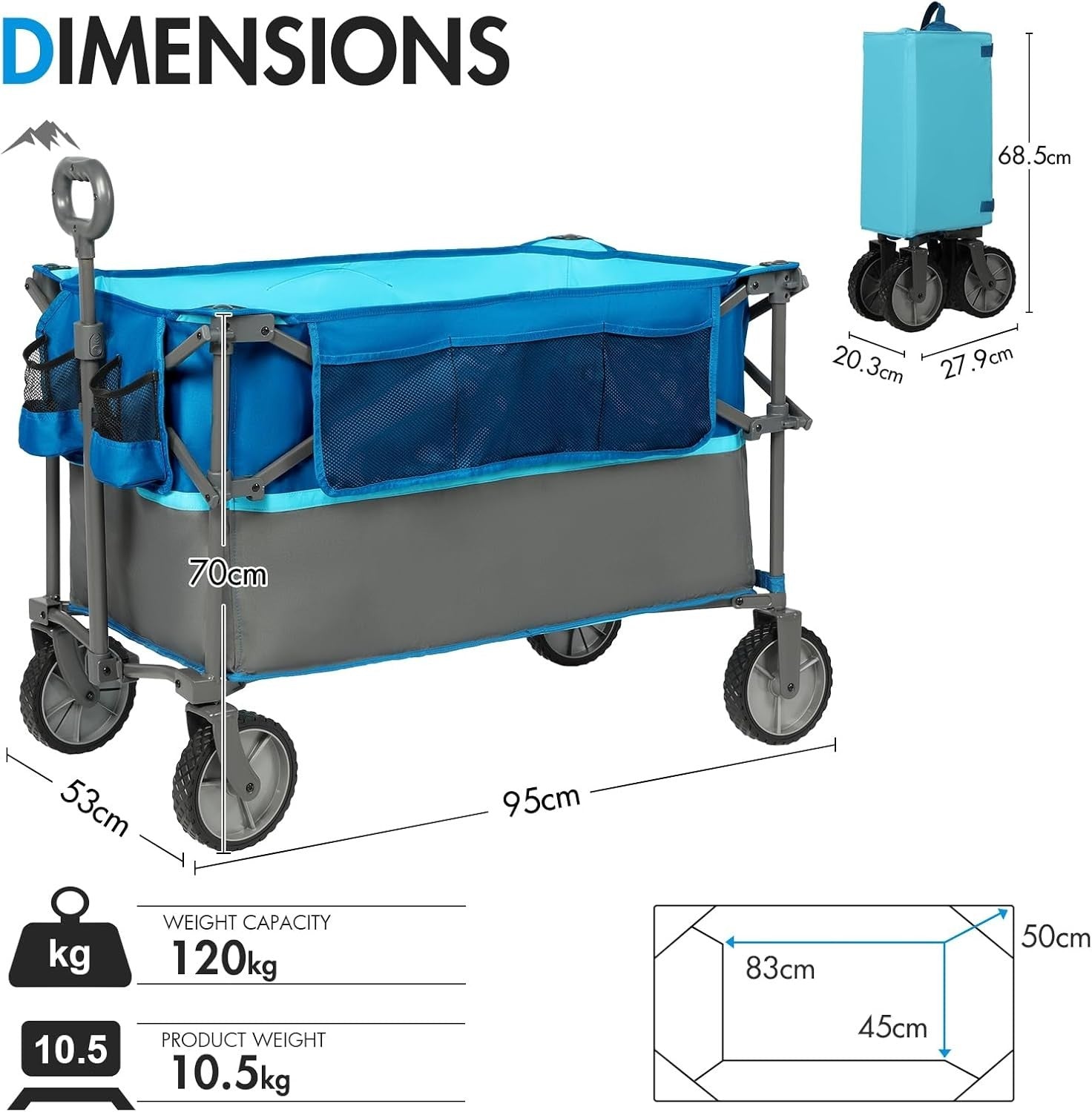 228L XL Folding Festival Trolley – Heavy Duty Outdoor Camping Cart