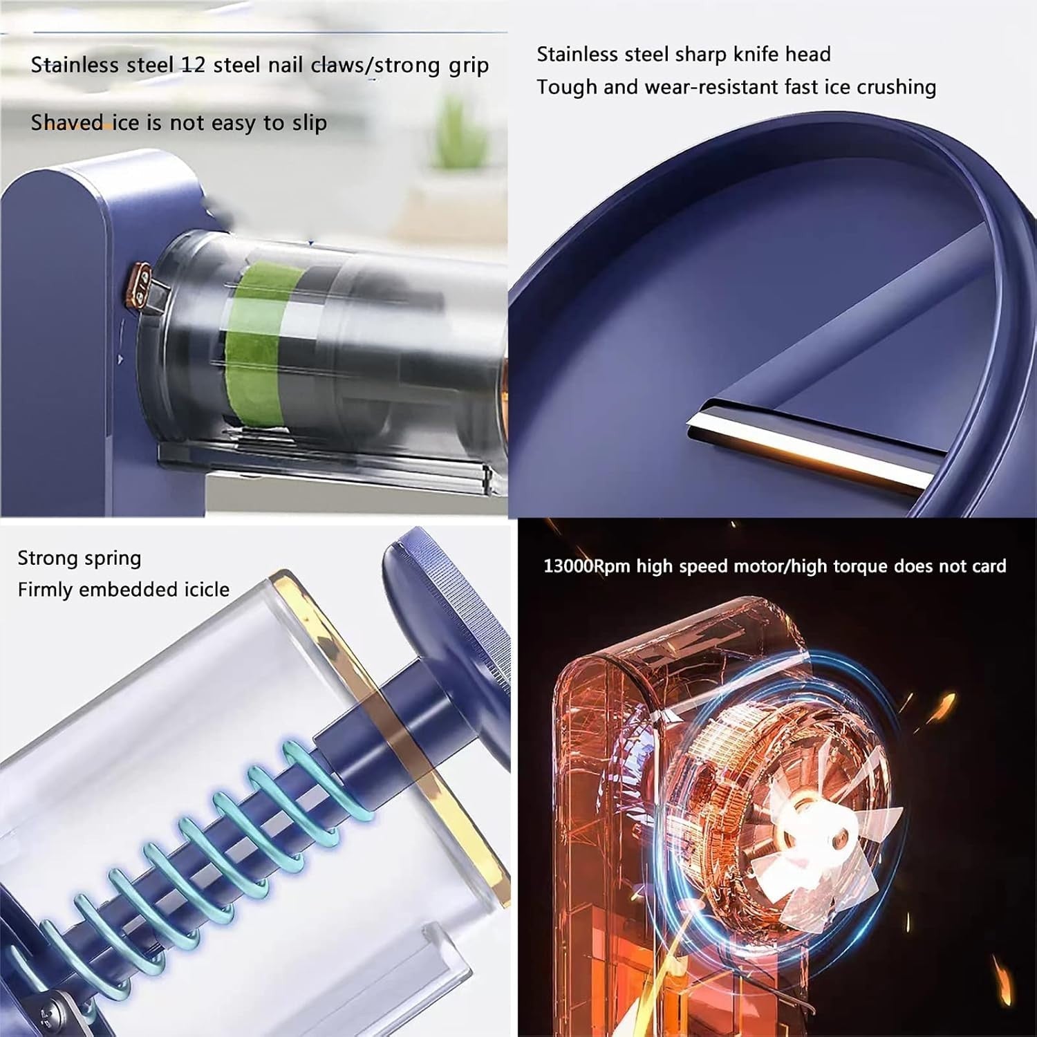 Electric Ice Crusher Shaver Snow Cone Machine Slush Maker Rechargeable