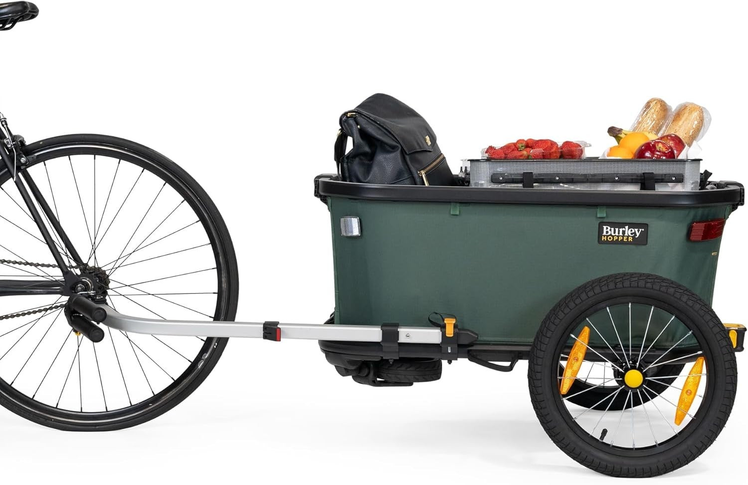 Cargo Bike Trailer Stroller Wagon Foldable Heavy Duty Transport Cart Emerald