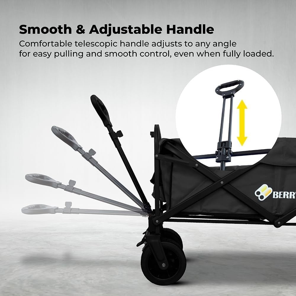 Black 150L Heavy Duty Folding Festival Trolley 330lbs Camping Beach Wagon Cart