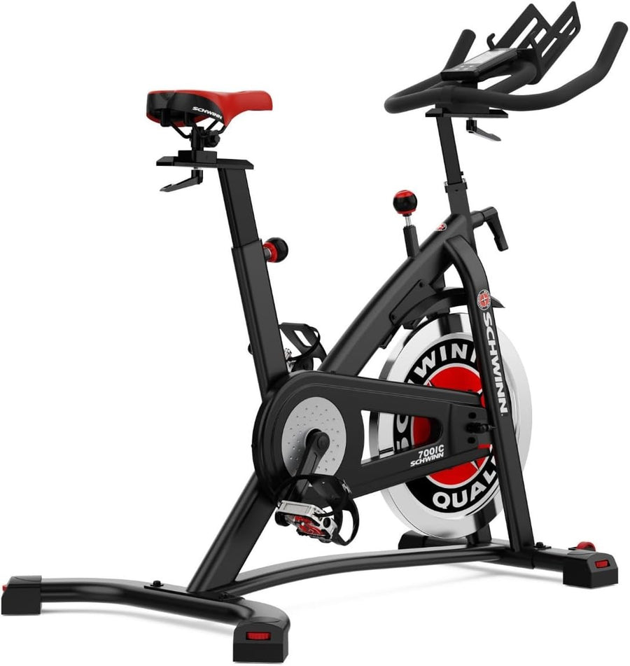 Studio Pro Belt-Drive Spin Bike 18kg Flywheel SPD Pedals Friction Trainer