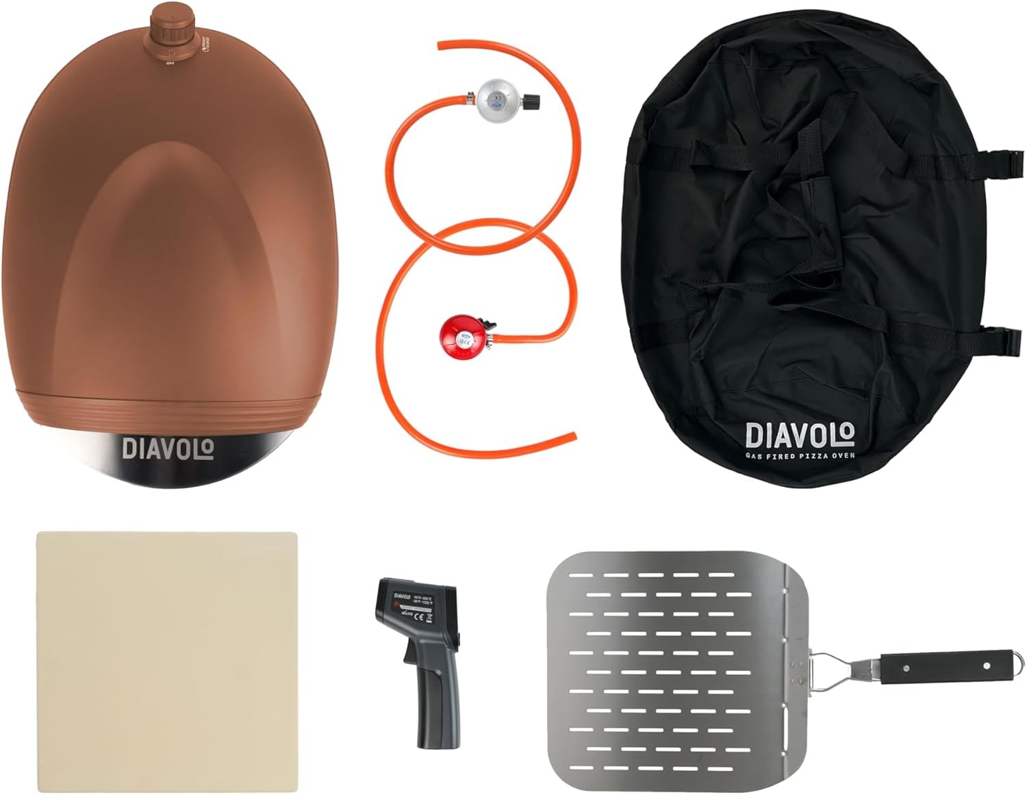 Gas Portable Pizza Oven with Peel & Bag | Outdoor BBQ Pizza Maker 500°C | Mocha