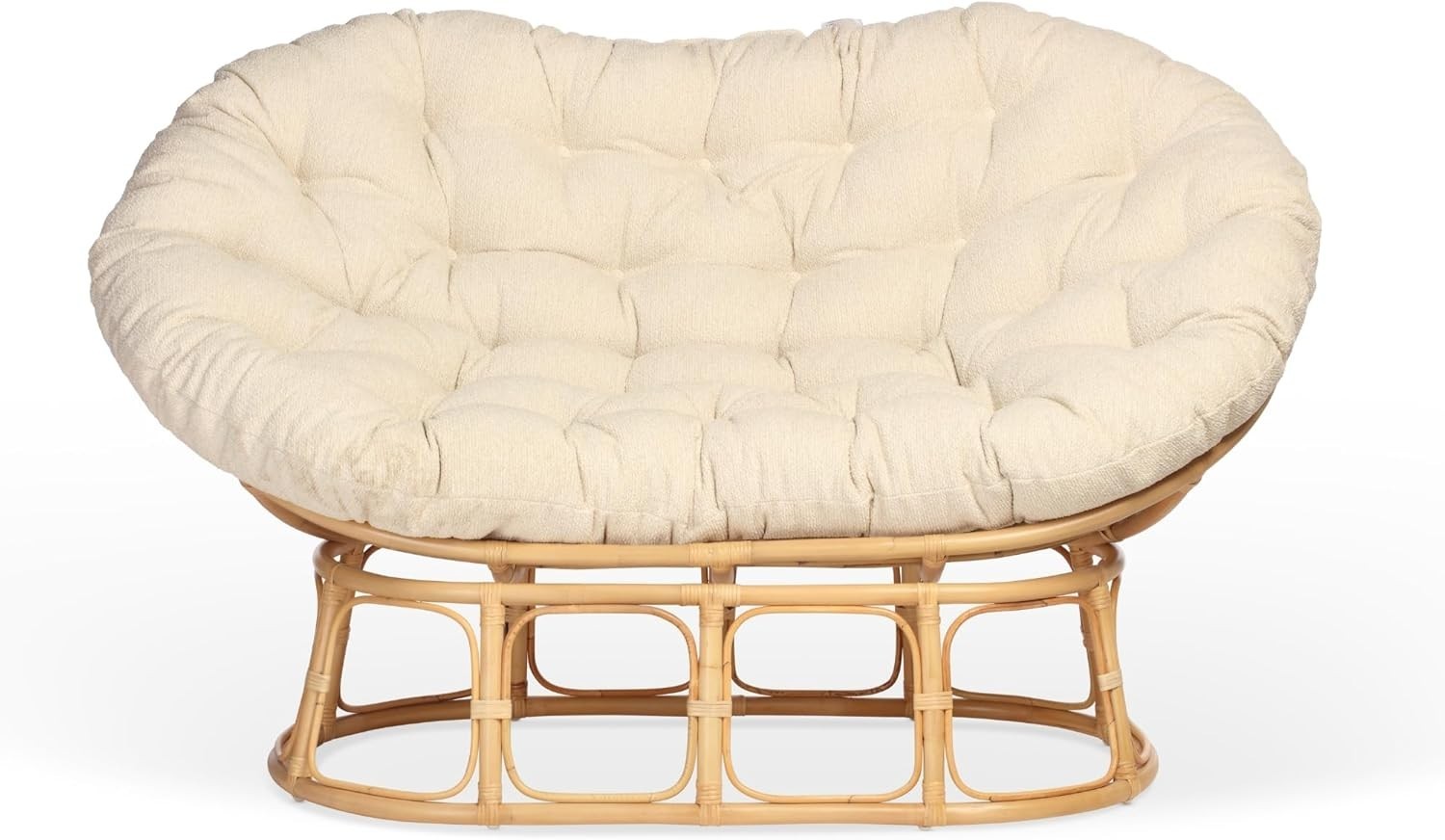 Luxury Double Papasan Rattan Loveseat Indoor Adjustable Lounge Chair Cushion