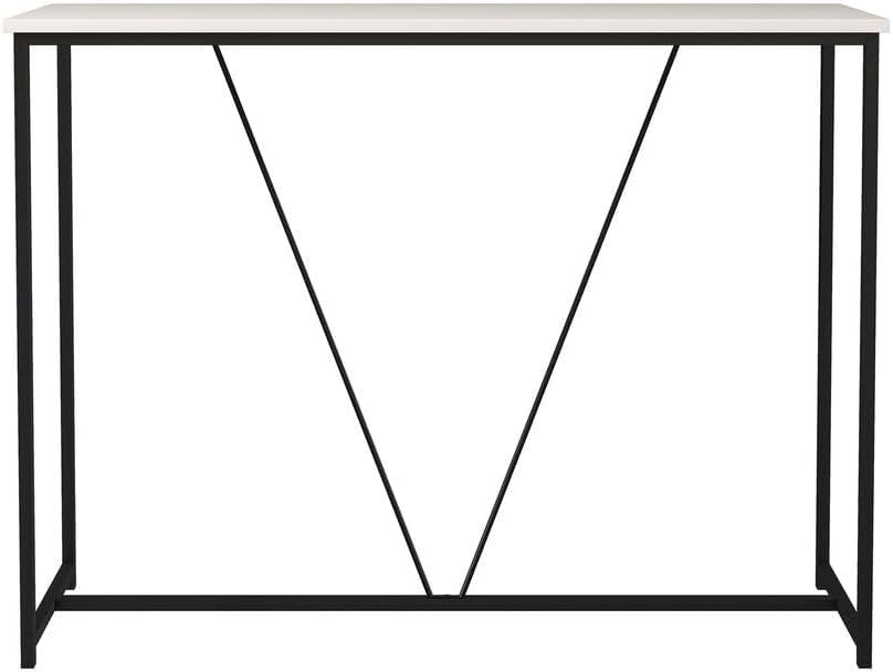 Modern Slim Wooden Console Table with Display Shelf, 100cm, White