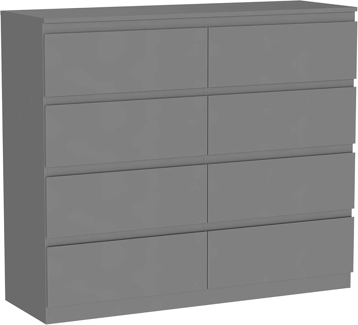 Modern 8 Drawer Chest Storage Unit Grey – Space-Saving, Durable, Wall Mount