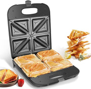 4-Slice Sandwich Maker 28x22.5cm Non-Stick Toastie Grill Fast Heating