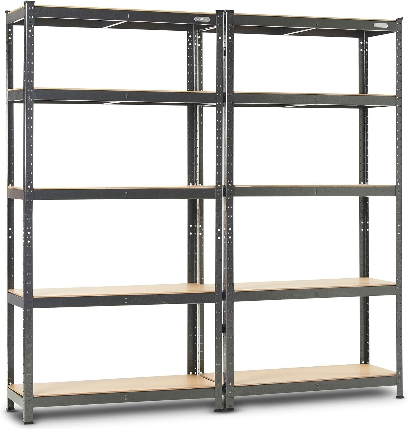 2-Pack 5-Tier Garage Shelves 180x90x40cm Heavy-Duty Adjustable Galvanised