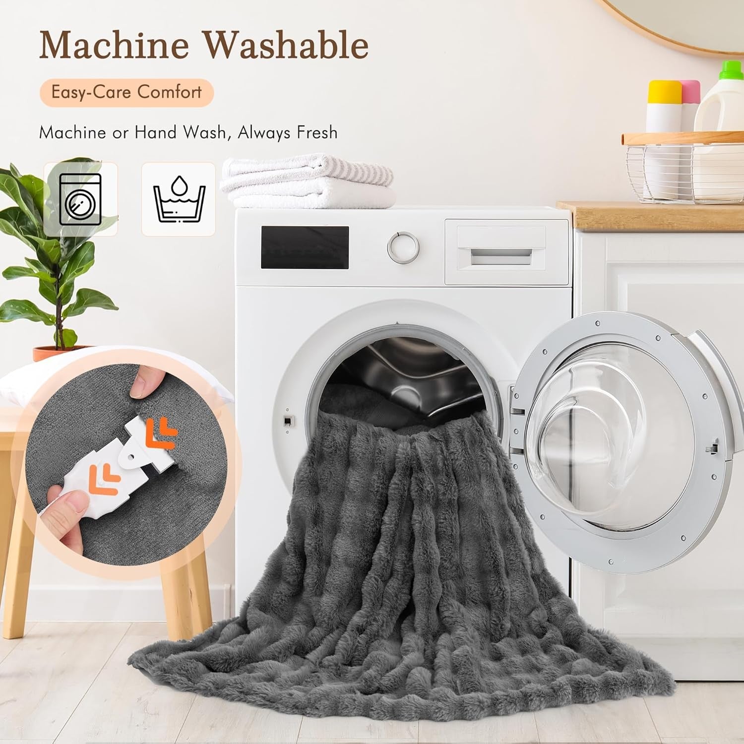 Electric Heated Throw Blanket 130x180cm Plush Fleece Fast Heat Auto Shut Off