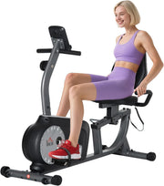 Exercise Bike LCD Display Quiet 8-Level Magnetic Resistance Adjustable Seat Home
