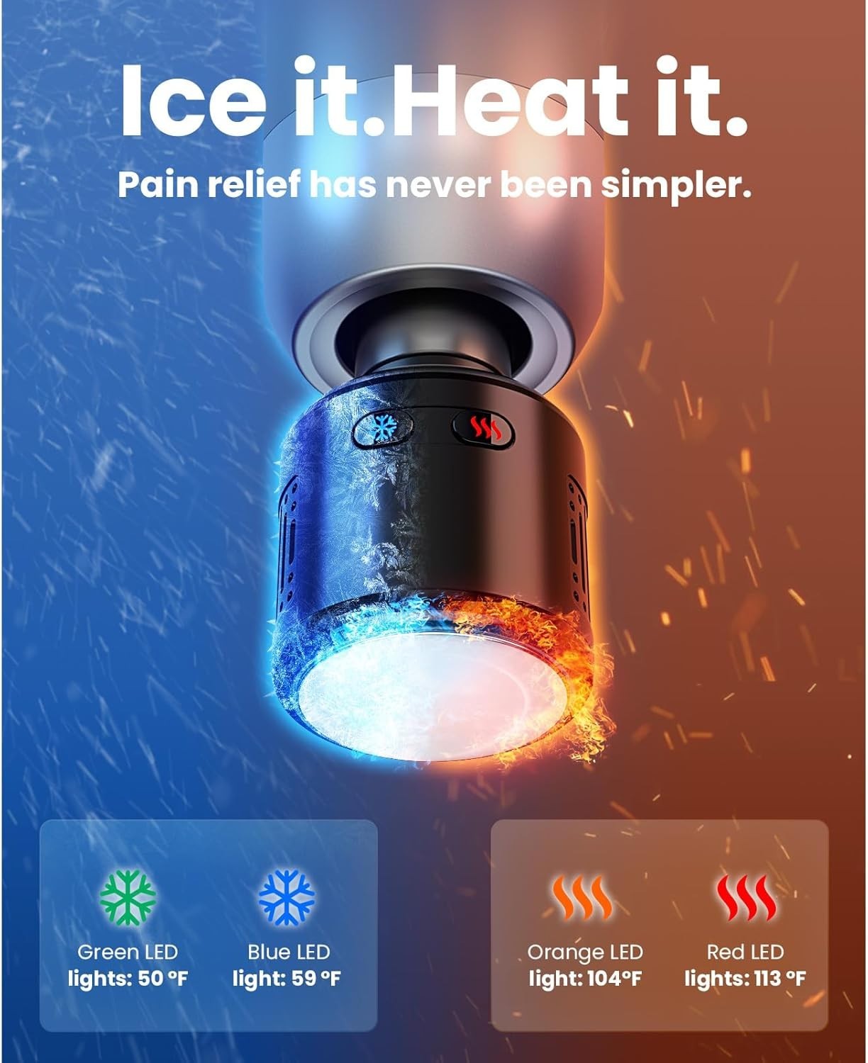 Massage Gun Heat & Cold Therapy Deep Tissue Percussion Muscle Recovery