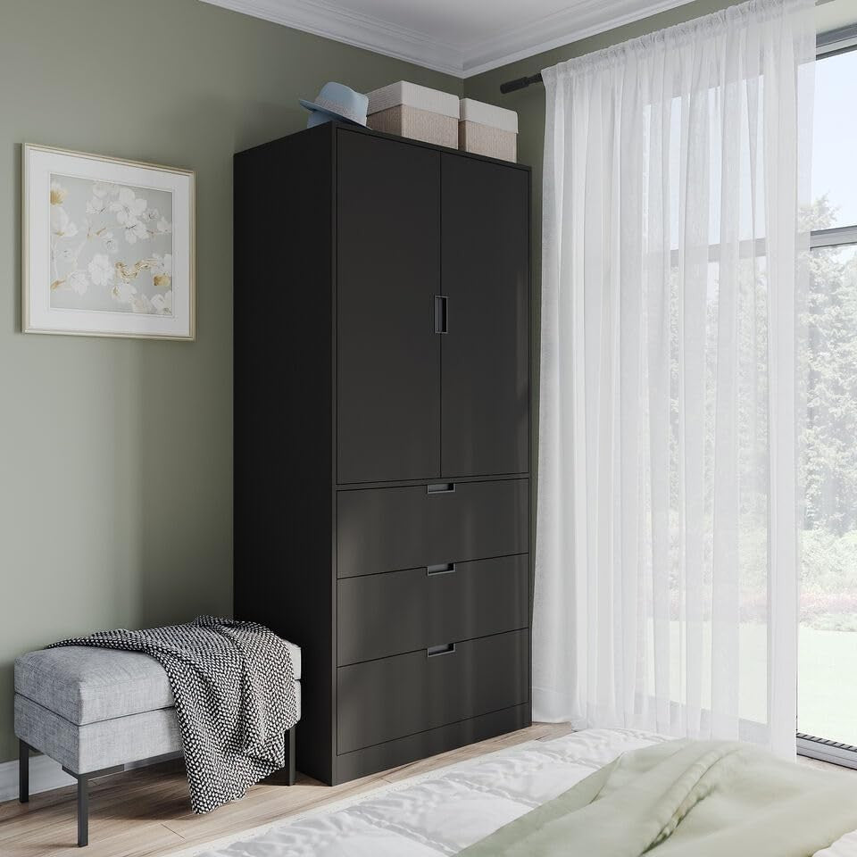 Modern Wardrobe with Drawers & Hanging Rail – Bedroom Storage 180cm