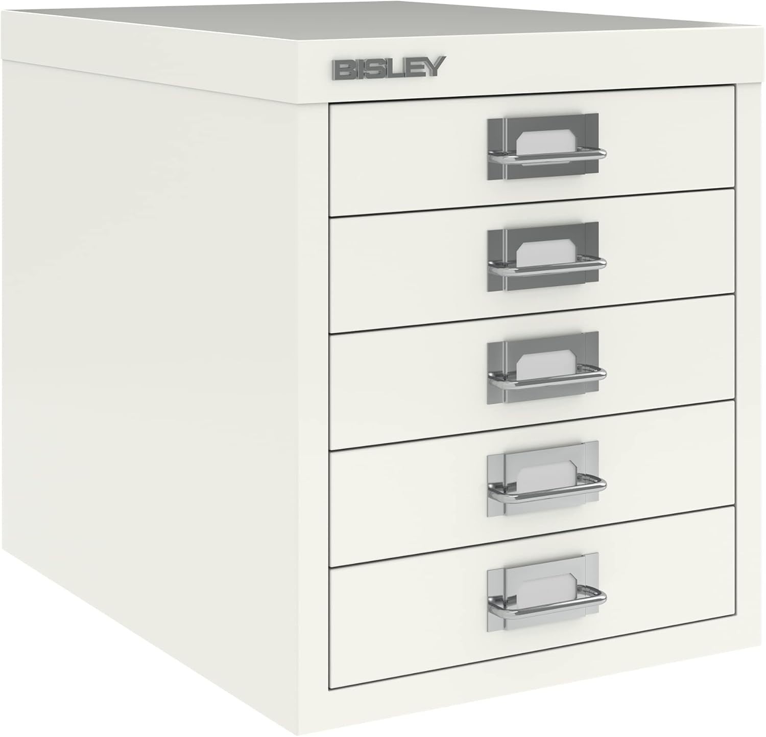 Desktop Filing Cabinet 5 Drawer Steel Office Organizer 32cm Chalk White
