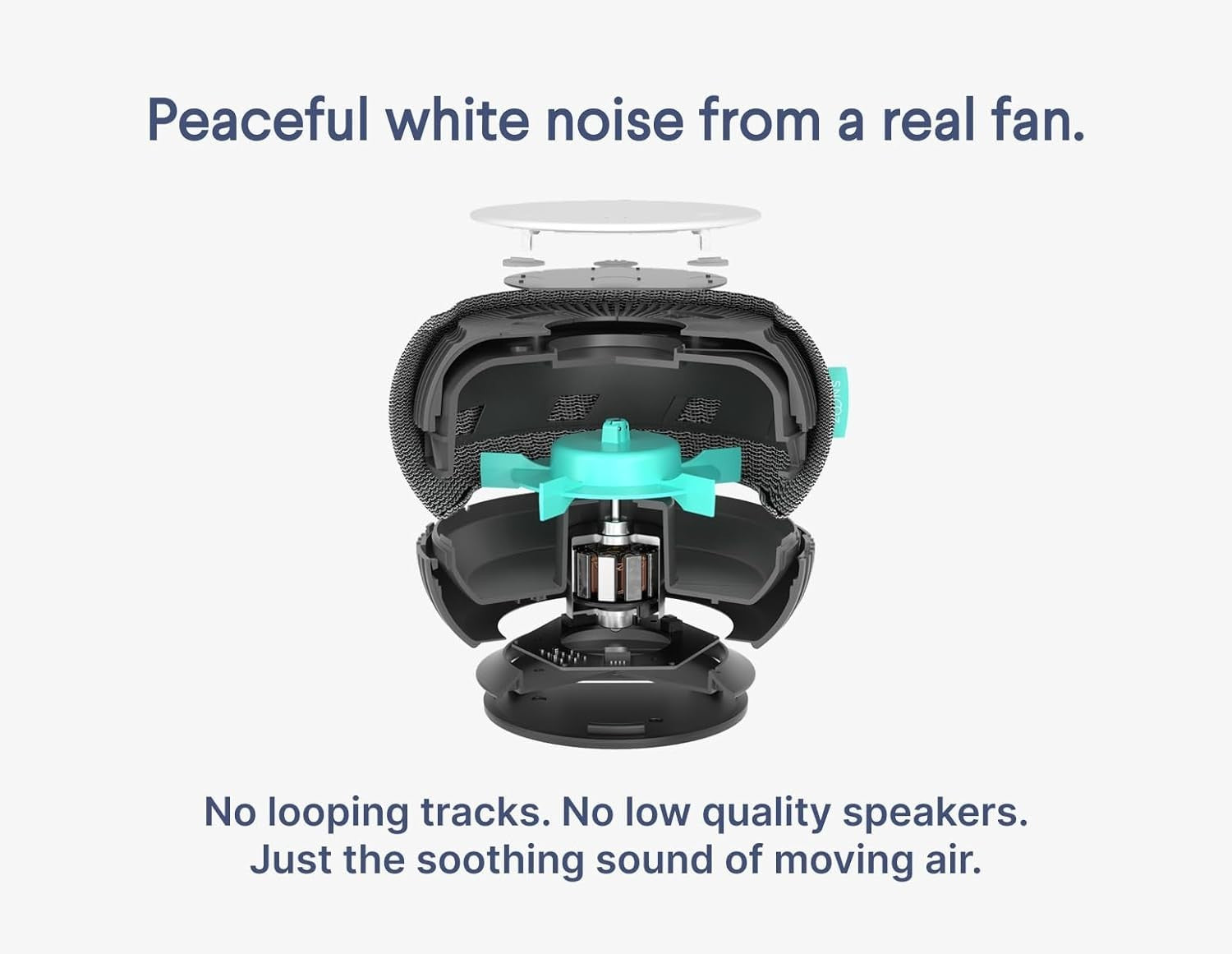 Non-Looping White Noise Machine Real Fan Sleep Sound Night Light App
