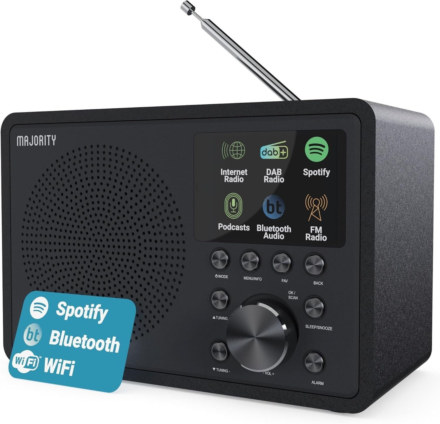 Internet DAB+/FM Radio Bluetooth WiFi Multi-Alarm DSP Speaker