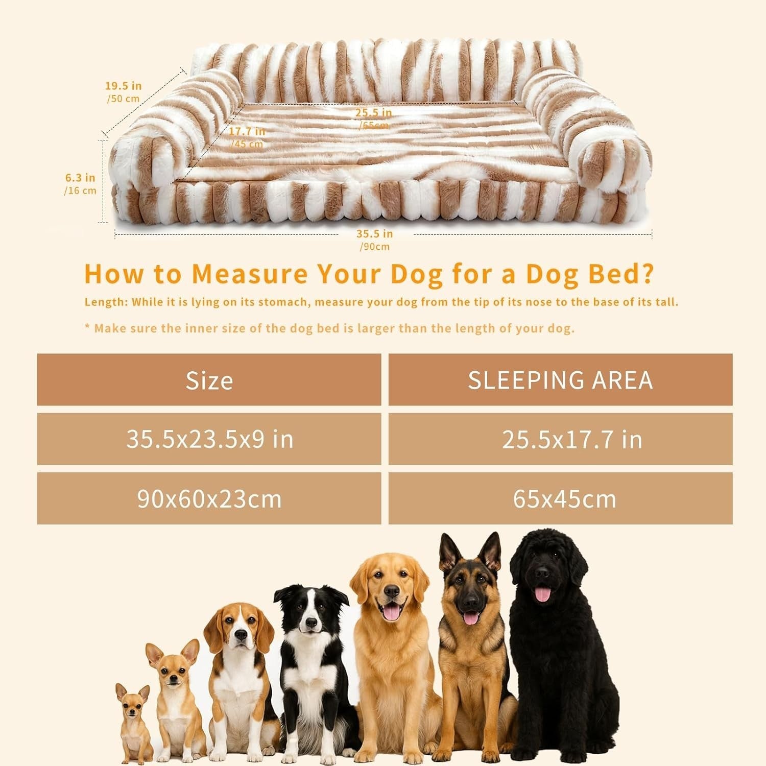 XXL Orthopedic Dog Bed 90x60x23cm Waterproof Non Slip