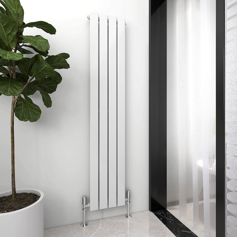 Designer Flat Panel Radiator 1600x272mm Single White Horizontal Vertical