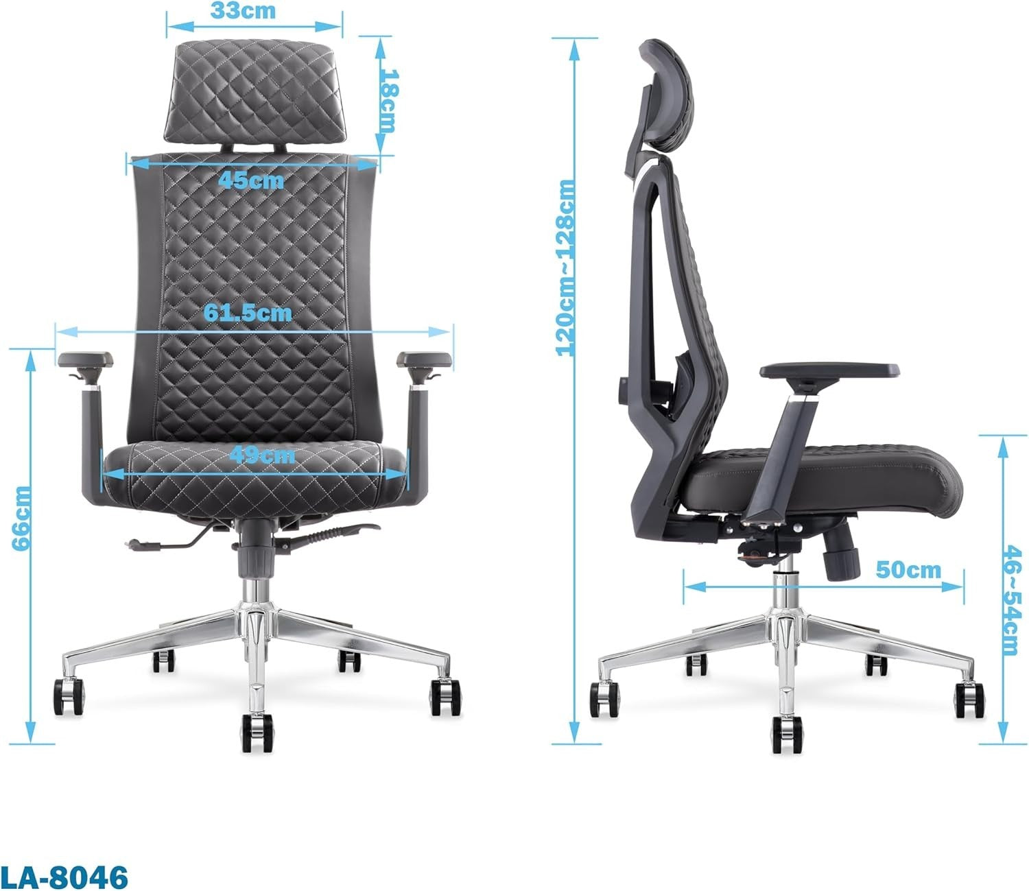 High Back Ergonomic Office Gaming Chair Adjustable Recline Faux Leather Black
