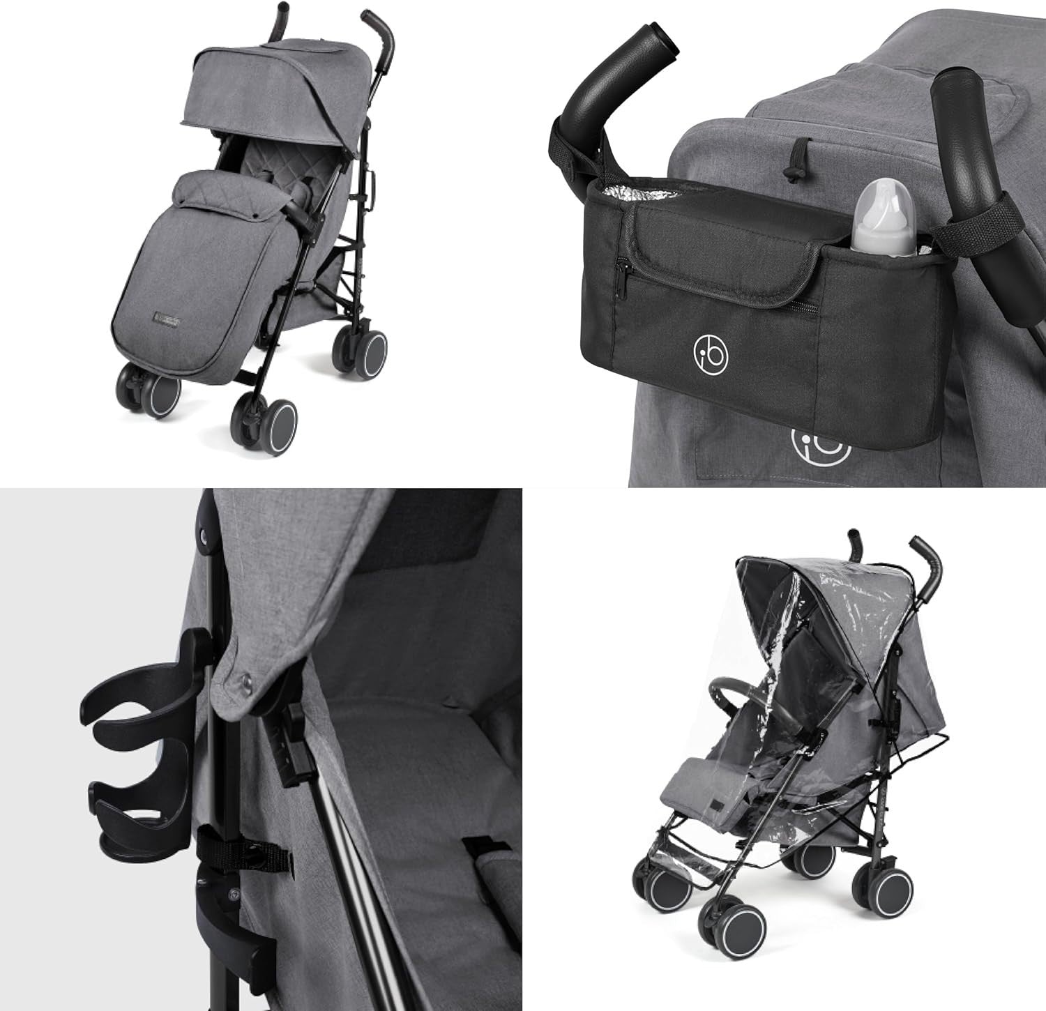 Lightweight Baby Stroller Graphite Grey 6 Months-4 Years Recline UPF50+