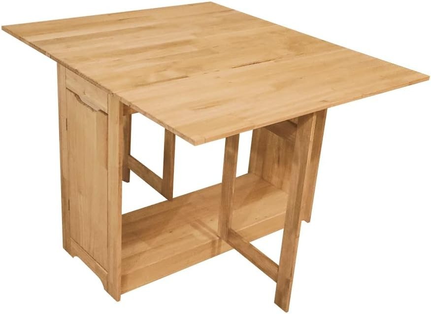 Foldable Dining Table with 4 Chairs Space Saving Butterfly Oak Set