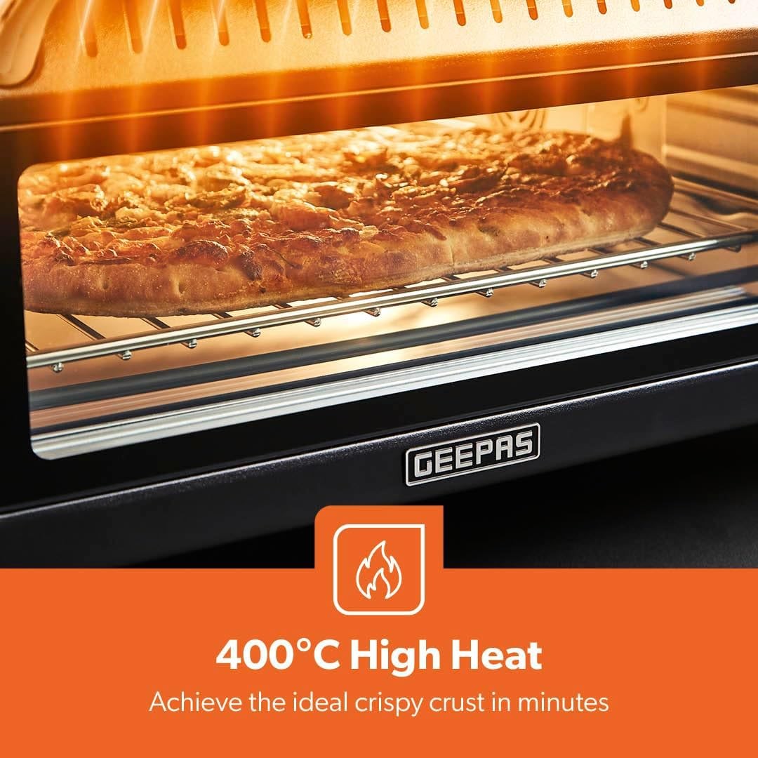 15-in-1 Air Fryer Oven 18L 400°C Digital Pizza & Bake Oven 2000W Black