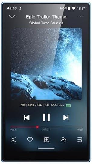 Digital Audio Player 4GB RAM 64GB Storage HiFi Sky Blue