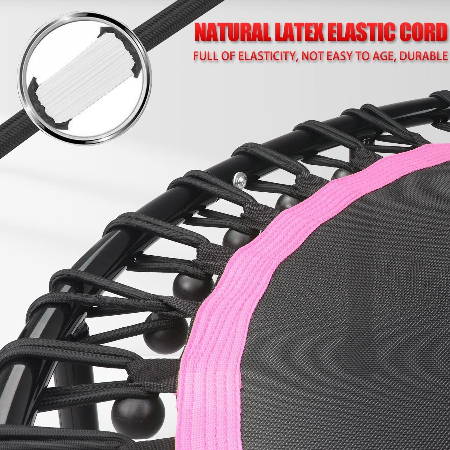 48in Silent Fitness Rebounder Trampoline Bungee Indoor 150kg