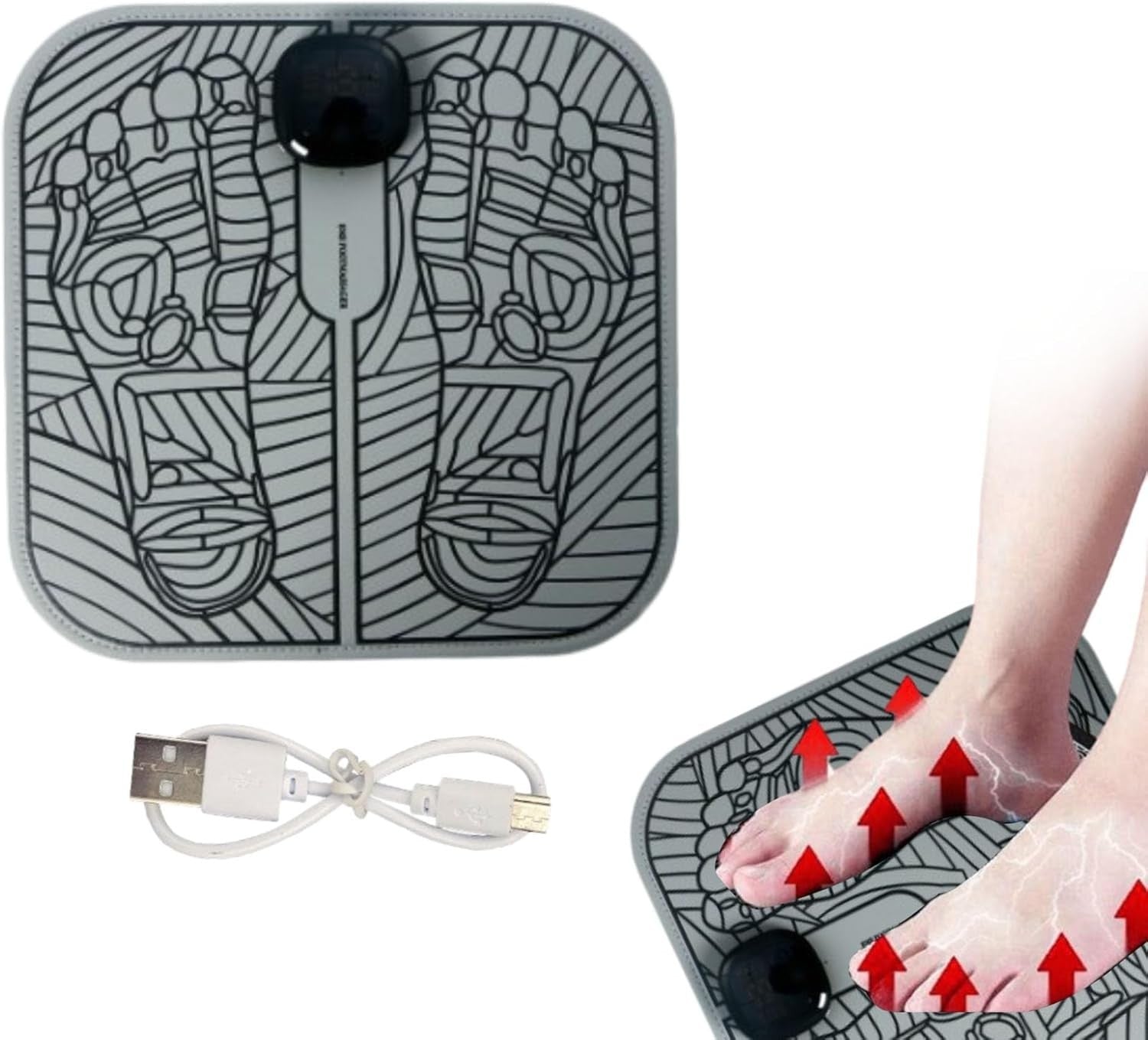Portable Electric Foot Massager Mat Pad Pain Relief Circulation Therapy